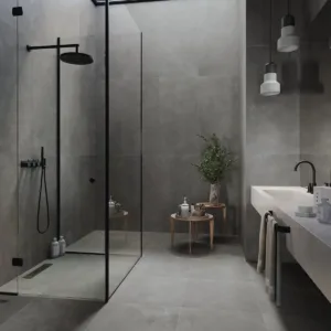 Work coal porcelain tiles bathroom
