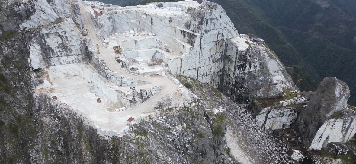 Aerial view of Luce Di Carrara Quarry