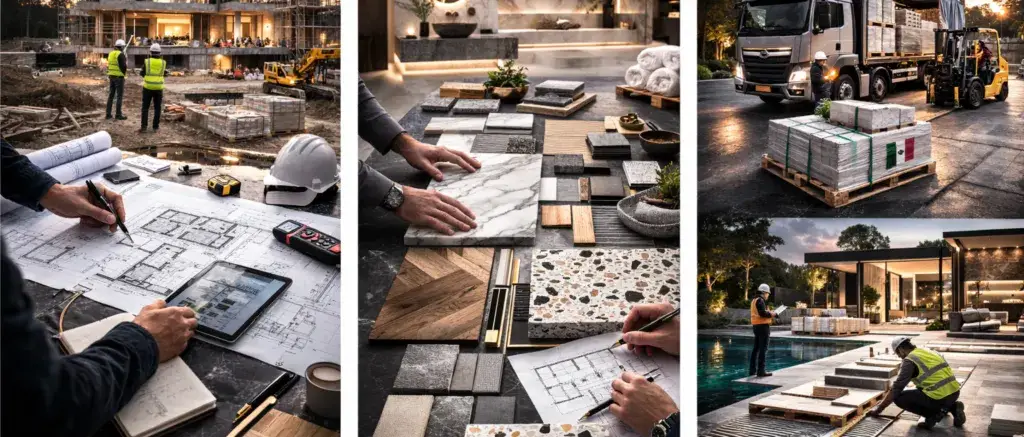 large scale surface supply through Italian stone production and logistics management