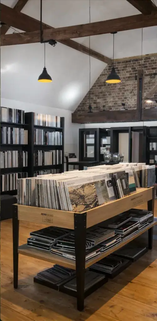 Aura Surfaces luxury surface showroom designed for high-end residential and architectural projects