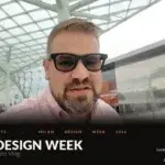 Ashley Fabian wearing Meta Ray-Ban glasses at the Rho Fiera entrance during Milan Design Week 2026