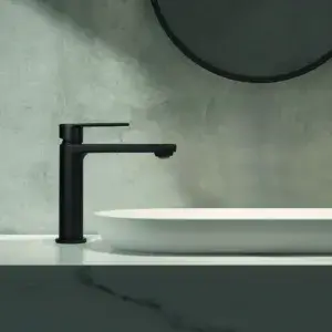 Fiore Hedra basin mixer in Matt Black finish